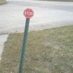Small stop sign