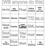 PlushShowGeeks bingo template
