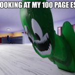my essay | ME LOOKING AT MY 100 PAGE ESSAY | image tagged in wtf,essay,funny | made w/ Imgflip meme maker