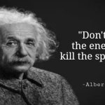 Albert Einstein said this to Oppenheimer | "Don't kill the enemies, kill the spawner."; -Albert Einstein | image tagged in albert einstein quote,albert einstein,video games,enemies,combat,memes | made w/ Imgflip meme maker