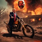 Dark Brandon Looming - Trump Motorcycle meme