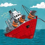 Fleeing rats sinking ship