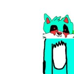 cyan cat staring