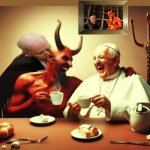 Biden the devil and the pope meme