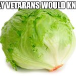 those dark times... | ONLY VETARANS WOULD KNOW | image tagged in lettuce | made w/ Imgflip meme maker