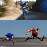 Sonic movie template | image tagged in eggman chase | made w/ Imgflip meme maker