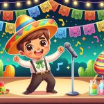 mexican salsa kid singing and dancing