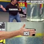 schools | STUDENT WHO GOT DECAPITATED; TEACHERS; ICE | image tagged in schools | made w/ Imgflip meme maker