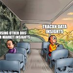 Market Research | TRACXN DATA
INSIGHTS; USING OTHER DBS 
FOR MARKET INSIGHTS | image tagged in sad guy happy guy bus | made w/ Imgflip meme maker
