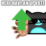 here have an upvote cube icon meme