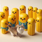 Minions chatting with cat