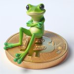 pepe sitting on bitcoin