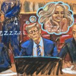 Trump Sleeping In Court Courtroom Sketch Meme meme