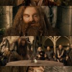 Gimli tries to destroy the One Ring