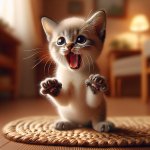 Cute kitty roaring