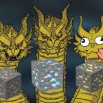 minecraft ores | image tagged in three-headed dragon | made w/ Imgflip meme maker