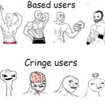 Based users v.s. cringe users meme
