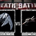 harvester fighter (independence day) vs arc-170 (star wars) | HARVESTER FIGHTER; ARC-170 | image tagged in death battle,star wars,independence day | made w/ Imgflip meme maker