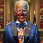 Biden clown art