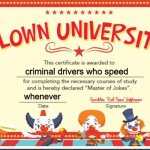 speeding endangers lives | criminal drivers who speed; whenever | image tagged in clown university,speeding,clowns,drivers,bad drivers | made w/ Imgflip meme maker