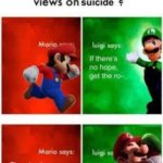 What are the Mario’s bros views on suicide meme