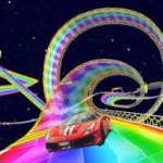 Ferrari on rainbow road template