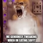 real tho | ME GENUINELY TWEAKING WHEN IM EATING SOFFT FOOD AND SOMTHING CRUNCHES | image tagged in gif,food | made w/ Imgflip video-to-gif maker