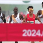 African runners let chinese runner win meme