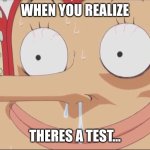 Ussop | WHEN YOU REALIZE; THERES A TEST... | image tagged in ussop | made w/ Imgflip meme maker