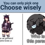 Who is this person | Who is this person | image tagged in choose wisely,furry,memes | made w/ Imgflip meme maker