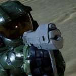Master chief with a gun