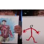 RDJ Iron Man Drawings meme
