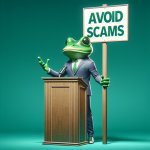 pepe the frog telling you not to invest in scams