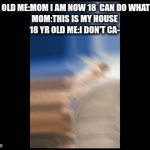 Memes | 18YR OLD ME:MOM I AM NOW 18  CAN DO WHATEVER
MOM:THIS IS MY HOUSE
18 YR OLD ME:I DON'T CA- | image tagged in gifs,straight to heaven,heaven,hot page,memes | made w/ Imgflip video-to-gif maker