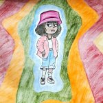 Bratty hip hop girl drawing | image tagged in drawing,art,hip hop,90s,rap,attitude | made w/ Imgflip meme maker