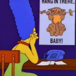 Simpsons Cat Poster Hang In There, Baby!