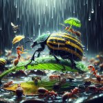 bugs in the rain