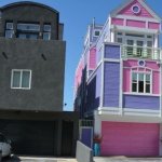 Goth house and pink house