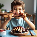 Child eating sparerib