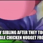 Sibling rivalry at it's finest | MY SIBLING AFTER THEY TOOK A SINGLE CHICKEN NUGGET FROM ME | image tagged in gifs,sibling rivalry,kirby | made w/ Imgflip video-to-gif maker