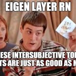 Dumb & Dumber IOU | EIGEN LAYER RN; THESE INTERSUBJECTIVE TOKEN POINTS ARE JUST AS GOOD AS MONEY | image tagged in dumb dumber iou | made w/ Imgflip meme maker