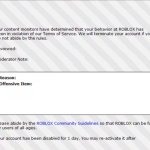 Roblox 2010 Ban Message template