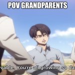 so freaking true | POV GRANDPARENTS | image tagged in attack on titan | made w/ Imgflip meme maker