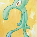 Squidward painting