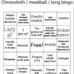 Chronolinth Bingo meme