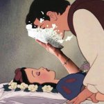 Snow White puts a banana cream pie in Prince Charming's face.