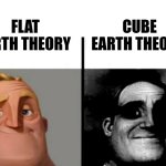 Cube Earth theory | CUBE EARTH THEORY; FLAT EARTH THEORY | image tagged in teacher's copy,earth,jpfan102504 | made w/ Imgflip meme maker