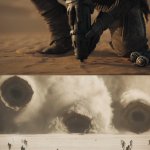 Fremen thumper attracts three sandworms