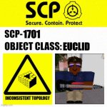 SCP-1701 Label | 1701; EUCLID | image tagged in scp object class blank label | made w/ Imgflip meme maker