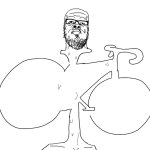 Wojak swallows bicycle